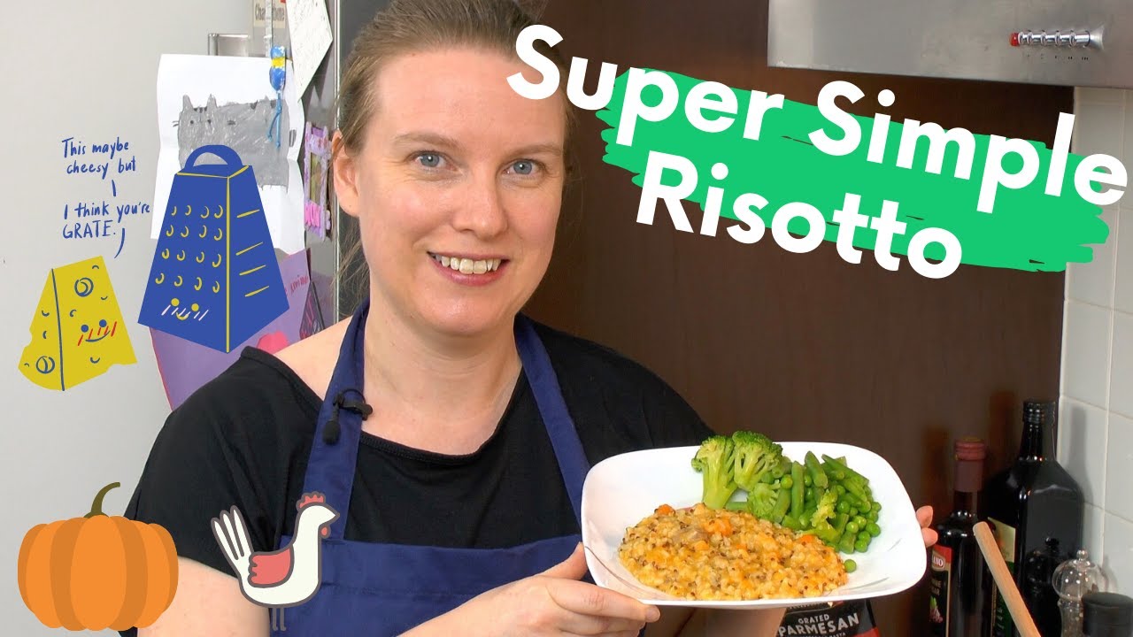 NO CHOP, MINIMAL STIR BAKED RISOTTO - CHICKEN AND PUMPKIN without Arborio rice - Easy Healthy Tasty