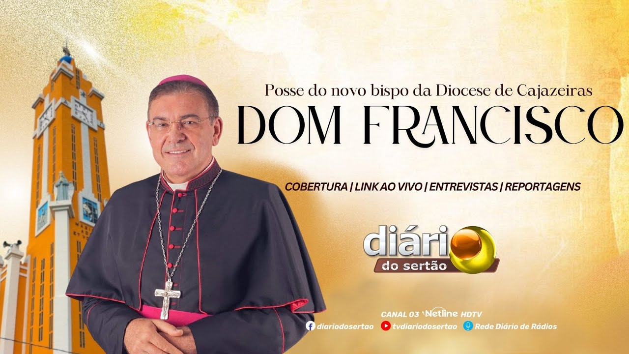 TV e Rede Diário transmite ao vivo posse de Dom Francisco como novo bispo da Diocese de Cajazeiras
