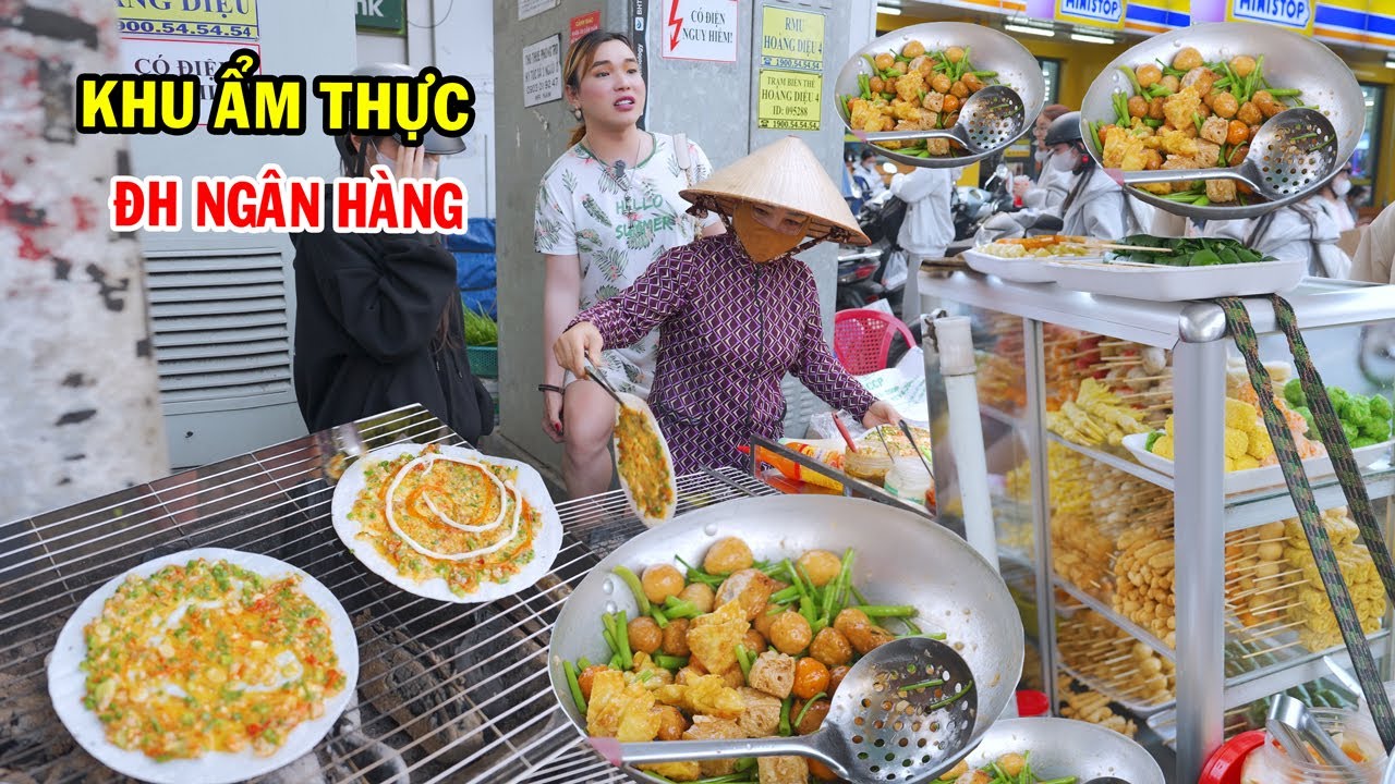 Ty Thy khám phá khu ẩm thực Đại học Ngân hàng - Ty Thy Vlog Gỏi đu đủ