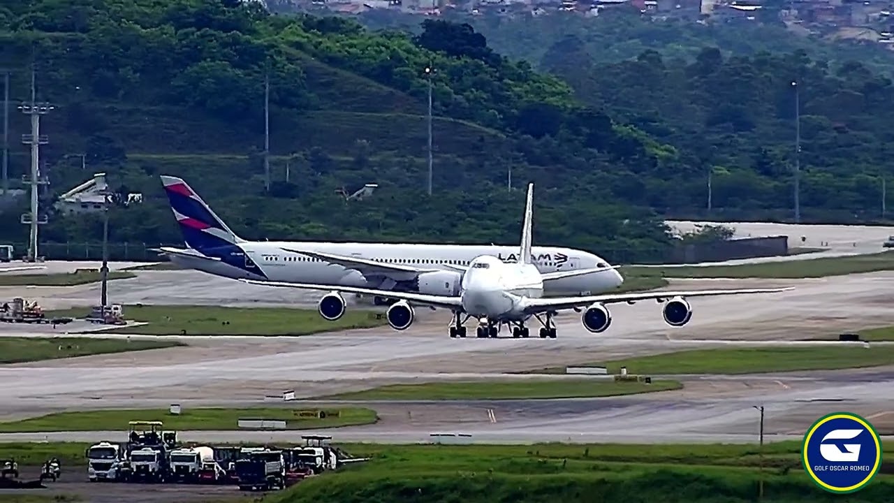 POUSO COMPLETO DO BOEING 747-8F KUEHNE+NAGEL (ATLAS AIR) EM GUARULHOS