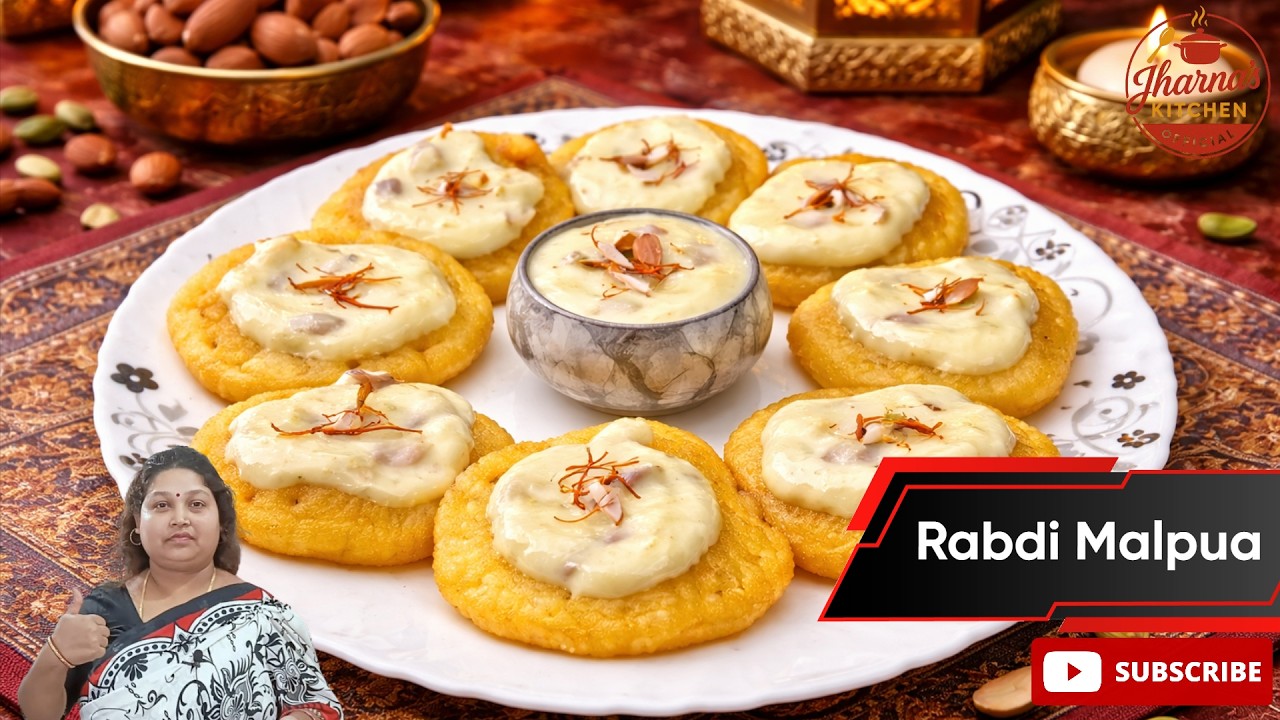 Rabdi Malpua | রাবড়ি মালপুয়া | Festival Special Malpua with Rabri | Jharna’s Kitchen Official