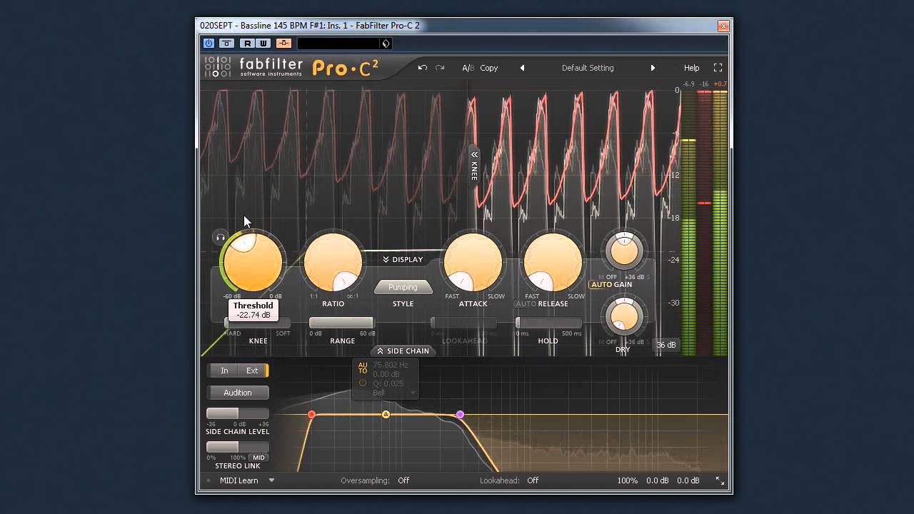 FabFilter Pro C2 Sidechain compression