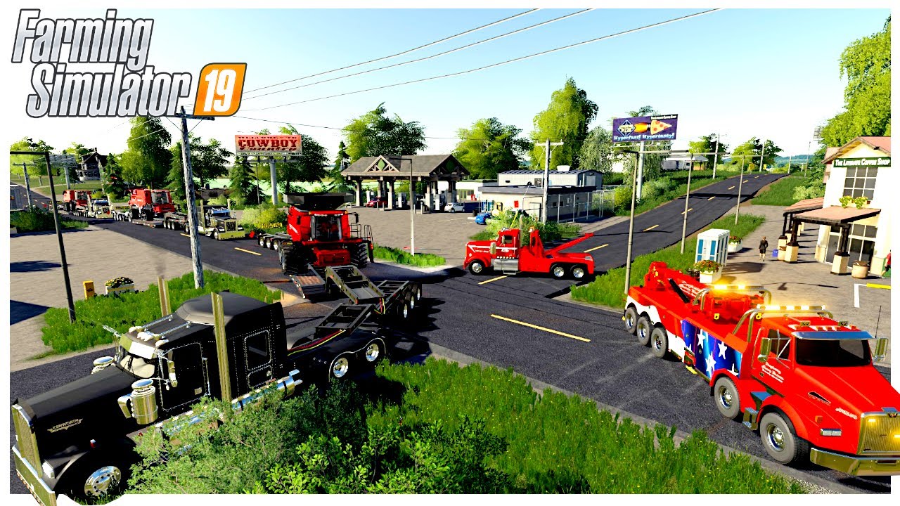HEAVY HAUL CONVOY THROUGH TOWN | Clover Creek Roleplay  | Farming Simulator 19