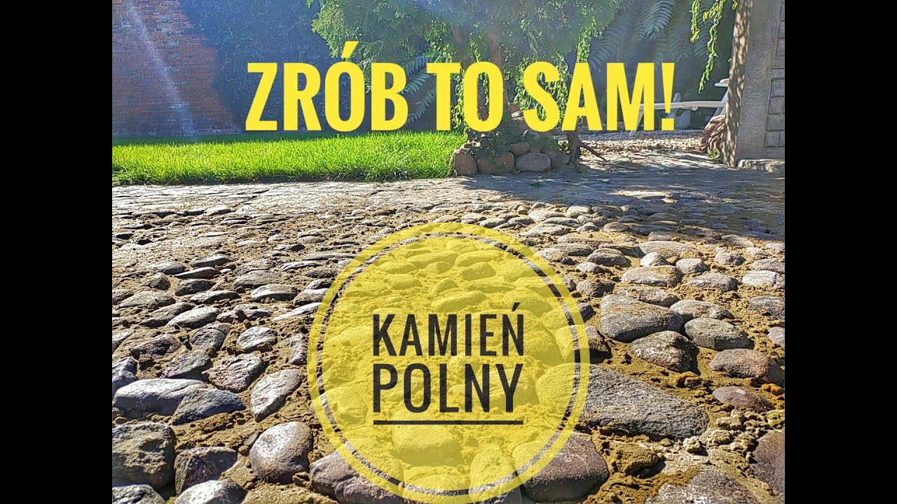 Układanie kamienia polnego zamiast kostki - bruk na podjazd - kocie łby 