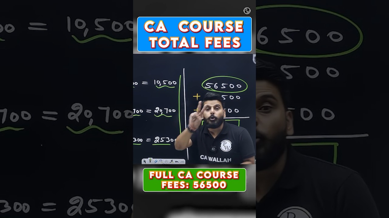 CA Course Fees Update 2025 🔥 #PW #CA #Shorts