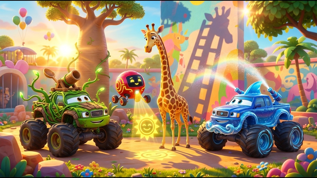 Monster Truck Rescue Patrol | Amazing Zoo: The Mysterious Long Neck! 🦒 | Kids STEM Adventure