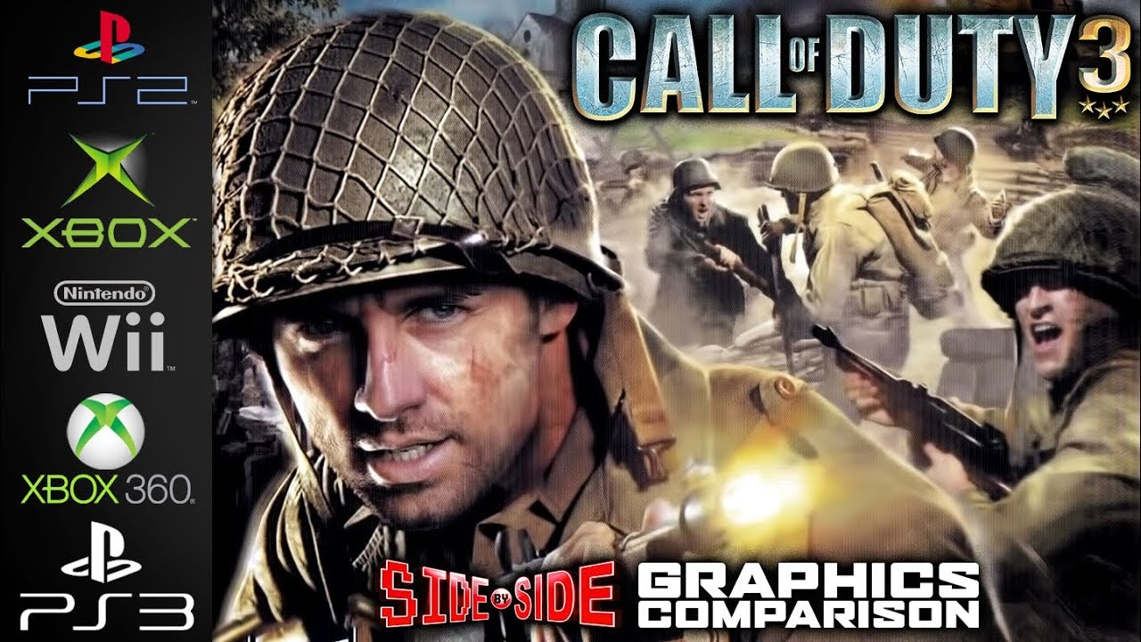Call of Duty 3 | Side by Side | PS2 XBOX Wii Xbox 360 PS3 | FPS & Graphics Comparison