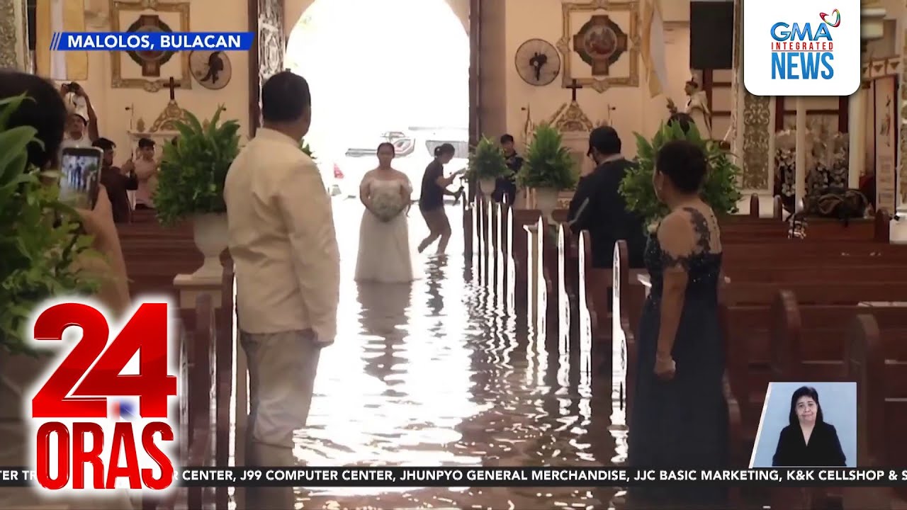 Barasoain Church, binaha pero 'di napigil ang kasal | 24 Oras