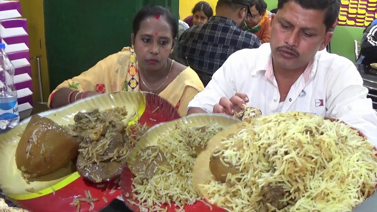 Outing & Eating ( Husband - WIfe & Son ) - Mutton & Chicken Biryani with Mutton Liver - D Bapi BKP