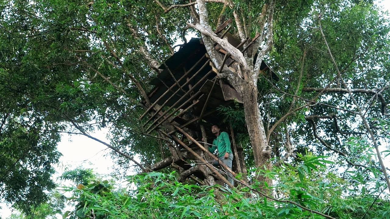 สูงสุดๆนอนห้างเฝ้าเสือคนเดียว พกระเบิดเพิ่มความอุ่นใจ