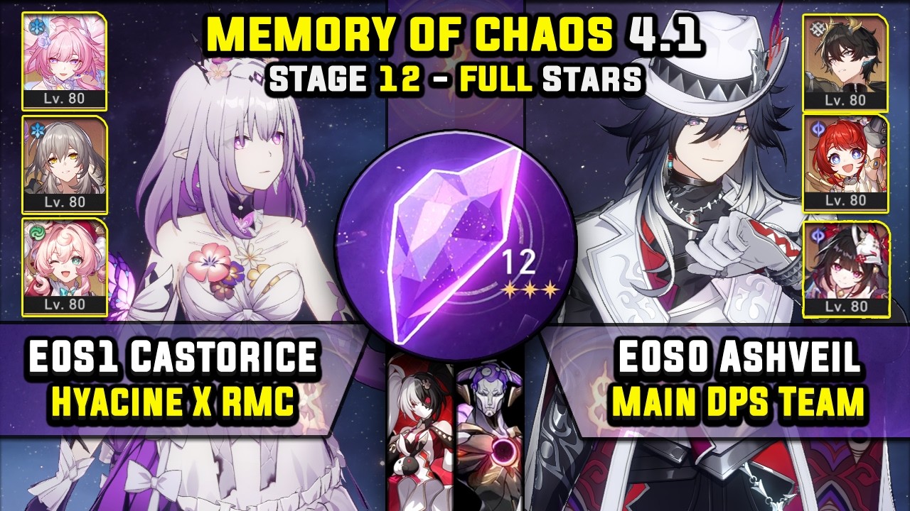 E0 Castorice Carry & E0 Ashveil Carry W/ Sparkle (3 Stars) Memory Of Chaos 12 Honkai Star Rail 4.1