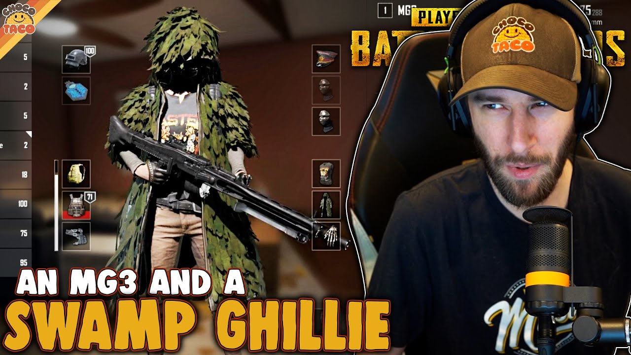 chocoTaco Just Wants to Bridge Camp with His Swamp Ghillie & MG3 ft. Halifax & HollywoodBob - PUBG