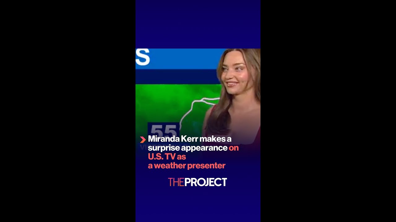 Miranda Kerr makes a surprise appearance on U.S. TV as  a weather presenter