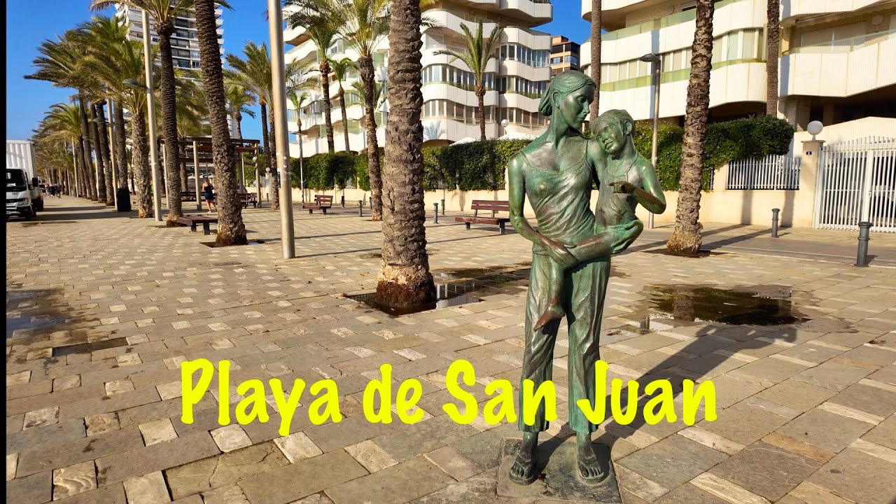 Morning Strolling Playa de San Juan, Alicante, Spain in 4K