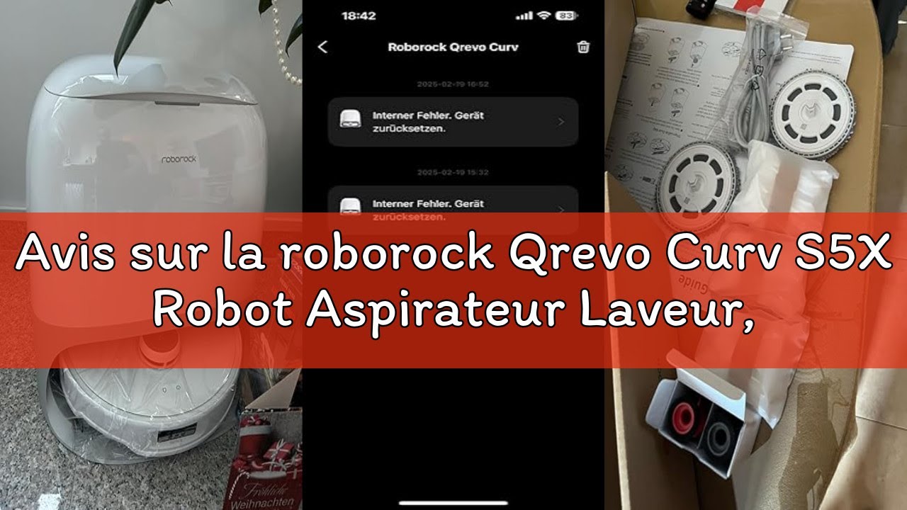 Avis sur la roborock Qrevo Curv S5X Robot Aspirateur Laveur, 18 500 Pa, Anti-enchevêtrement, Brosse