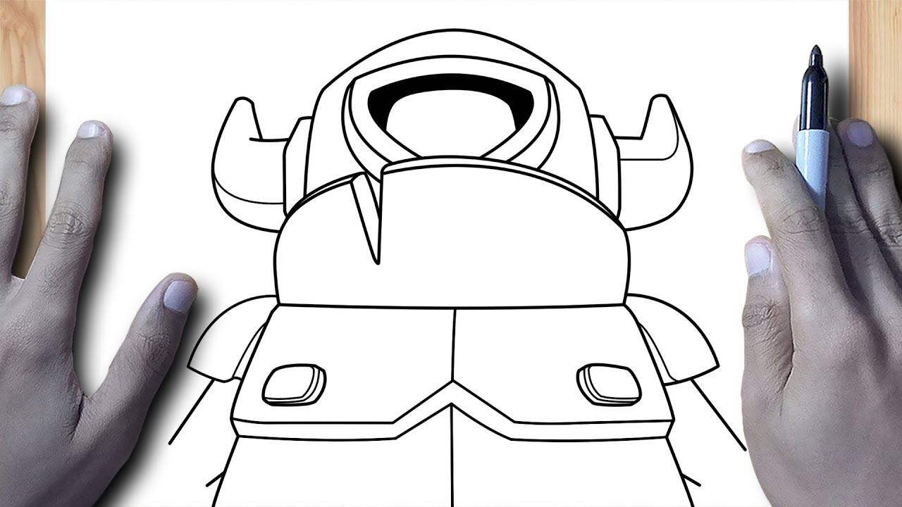 COMO DIBUJAR LA NUEVA CARTA EL SUPER MINI PEKKA - CLASH ROYALE
