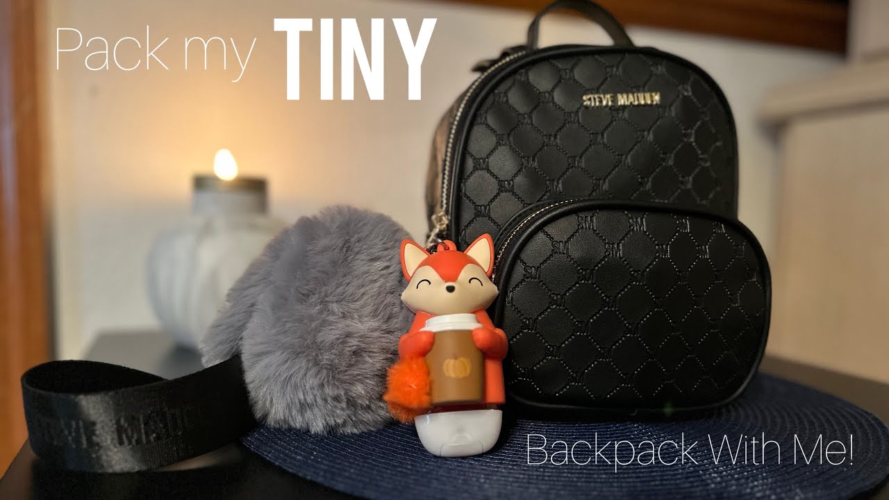 Pack my TINY STEVE MADDEN back pack with me!