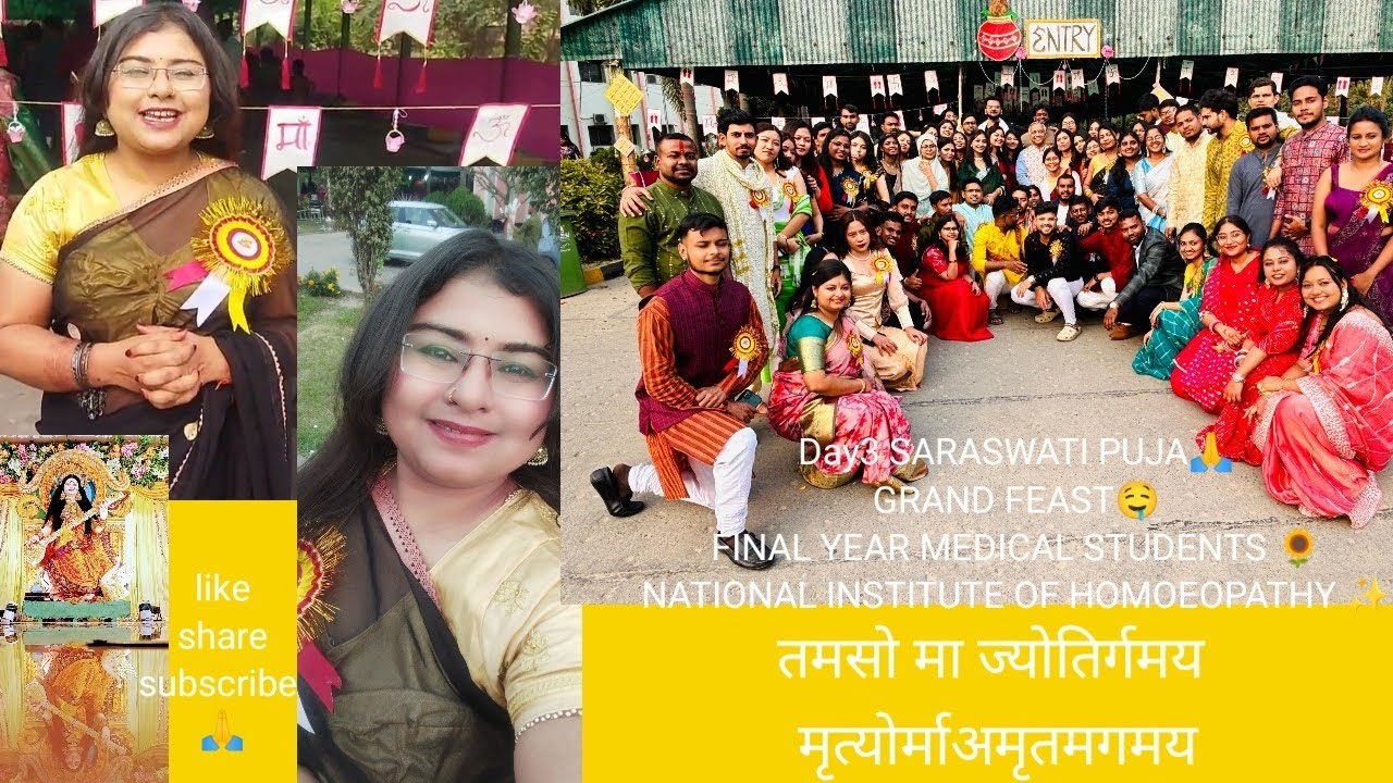 Day 3 SARASWATI PUJA 🙏GRAND FEAST|FINAL YEAR MEDICAL STUDENTS🩺|NIHians KOLKATA ✨