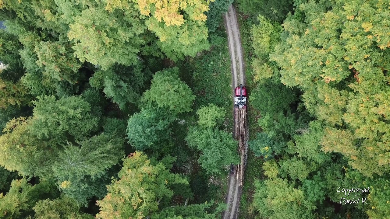 Chargement et transport de bois dans les côtes du Doubs