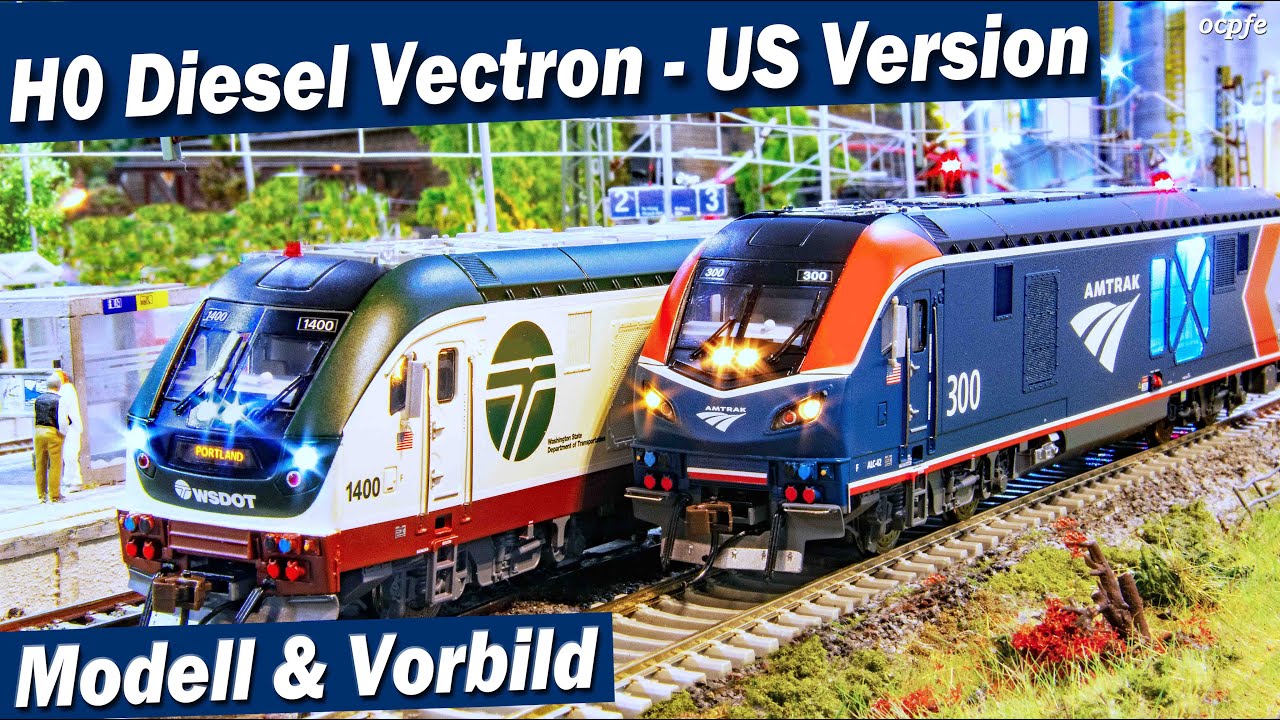 H0 Siemens Charger Amtrak Cascades : Diesel Vectron für die USA (Umbau Bachmann Modell auf AC )