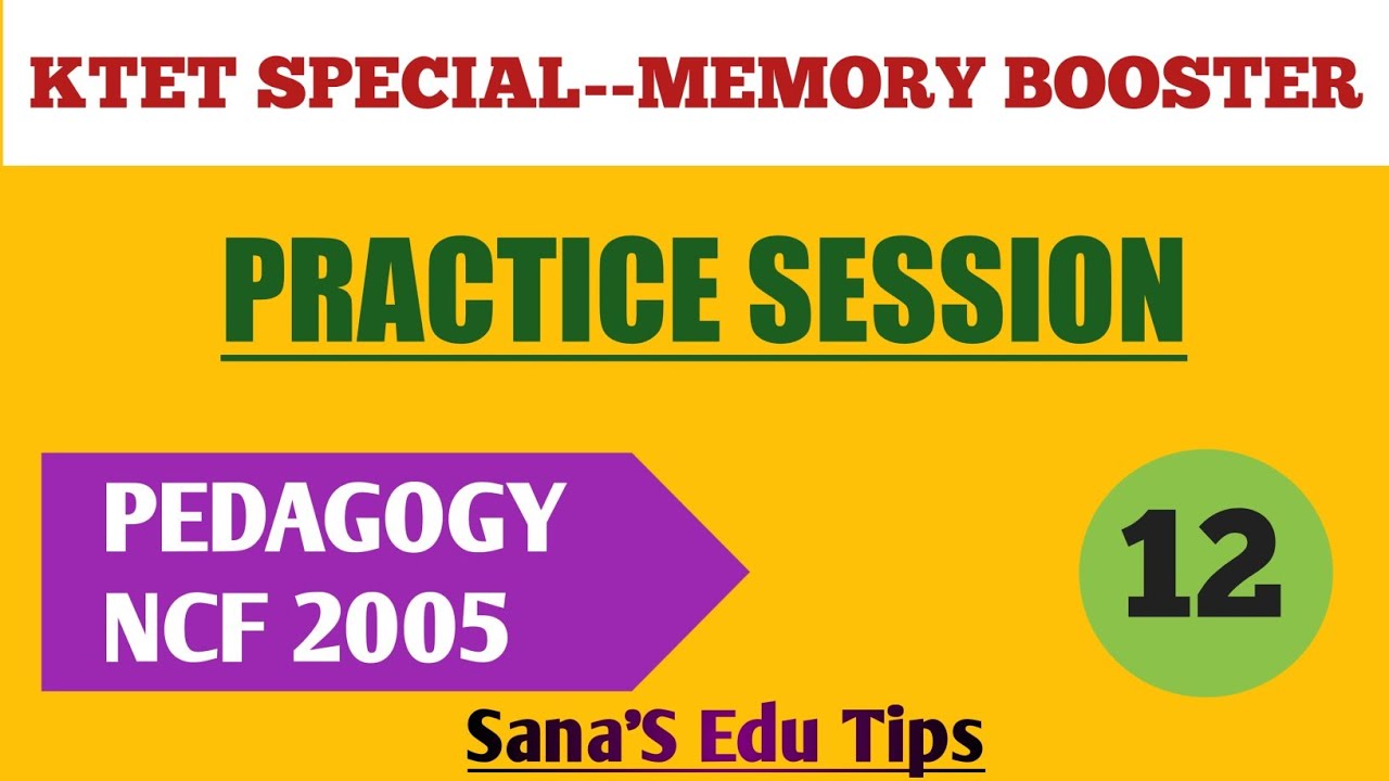 #KTET SPECIAL-MEMORY BOOSTER#NCF 2005 related important application level questions #Sana's Edu Tips