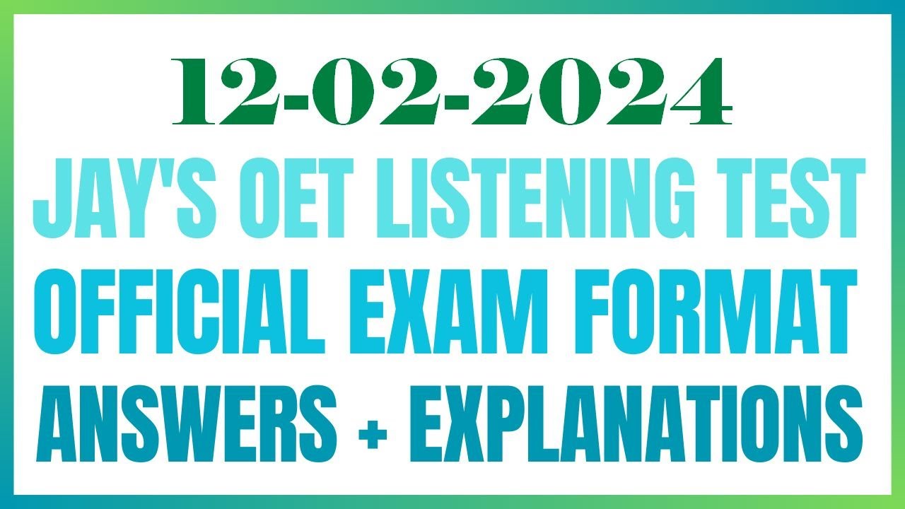 OET LISTENING TEST 12.02.2024 #oet #oetexam #oetnursing #oetlisteningtest