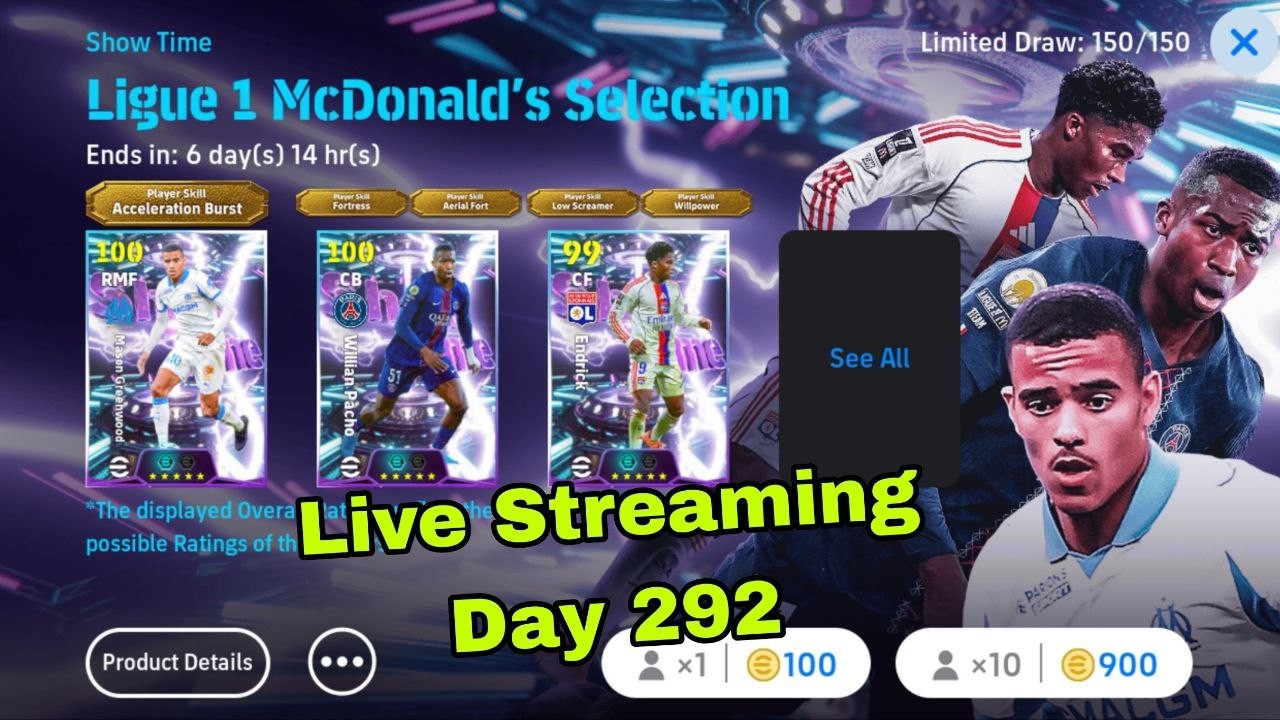 Efootball 2026 mobile fan  account rank game/ Days 292