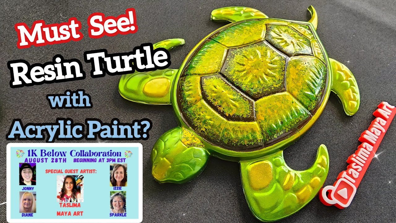 I Painted a Silicone Mold Before Pouring Resin&hellip; Turtle Experiment! 🐢 1k Below Collab 🥰
