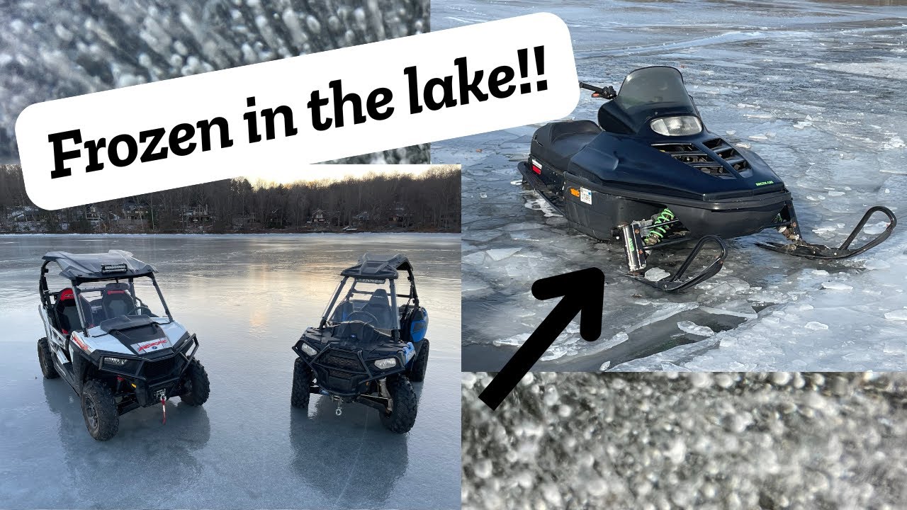 We Found A Frozen Snowmobile STUCK In the ICE!! - Winter Fun 25'