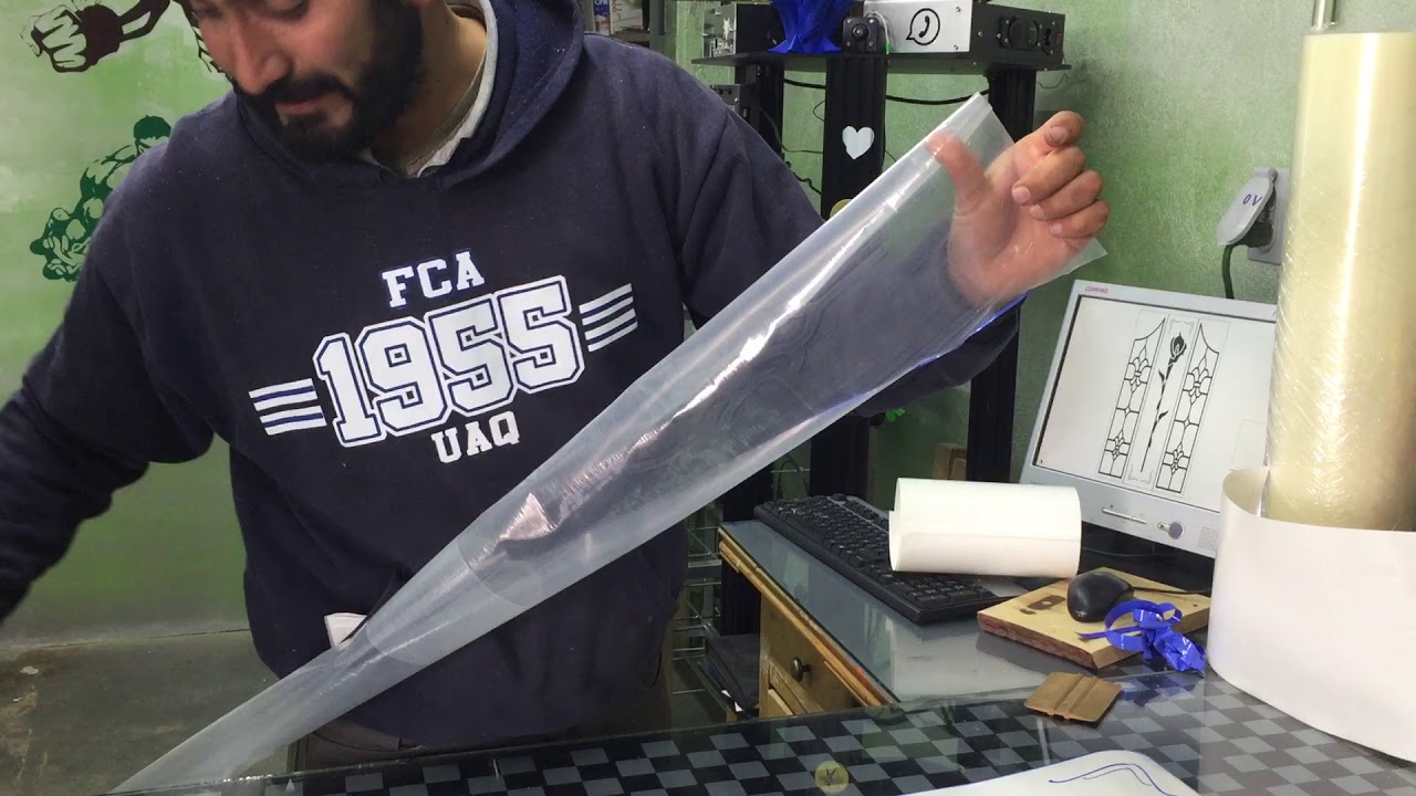 APLICACION DE TRANSFER TRANSPARENTE EN VINIL DE CORTE