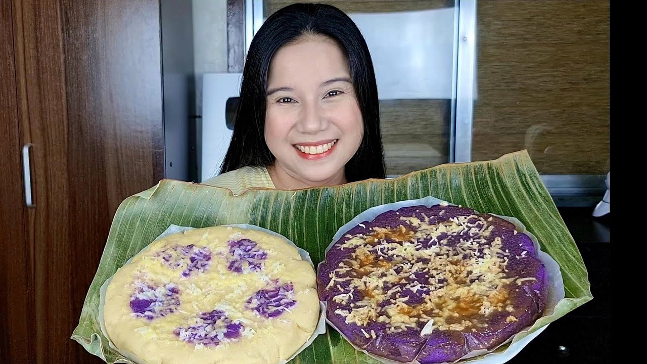 Gagawa Tayo ng Puto Biñan With A Twist. Sympre Mas Pinasarap Ito Dahil May Ube Halaya At Gatas