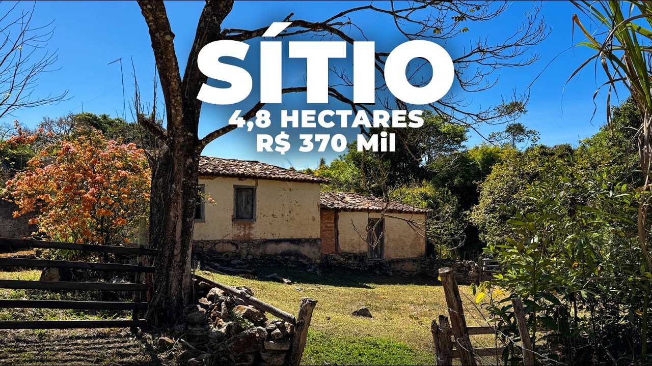 SÍTIO À VENDA 4,8 HECTARES COM CASA COLONIAL, REPRESA, LOCAL ENCANTADOR | R$ 370 MIL