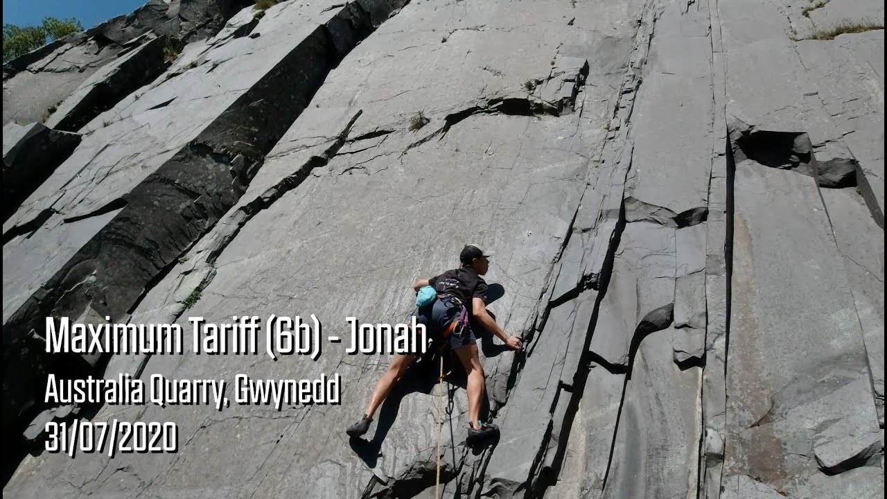 Slate Climbing in Australia Quarry, near Llanberis, UK