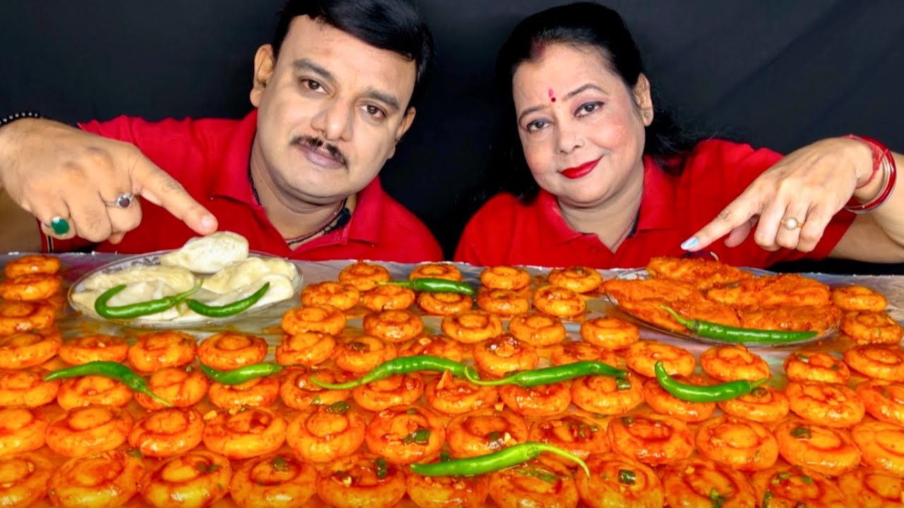 SPICY🔥POTATO NOODLES KOREAN MUKBANG| MOMOS CHALLENGE|NOODLES EATING CHALLENGE|