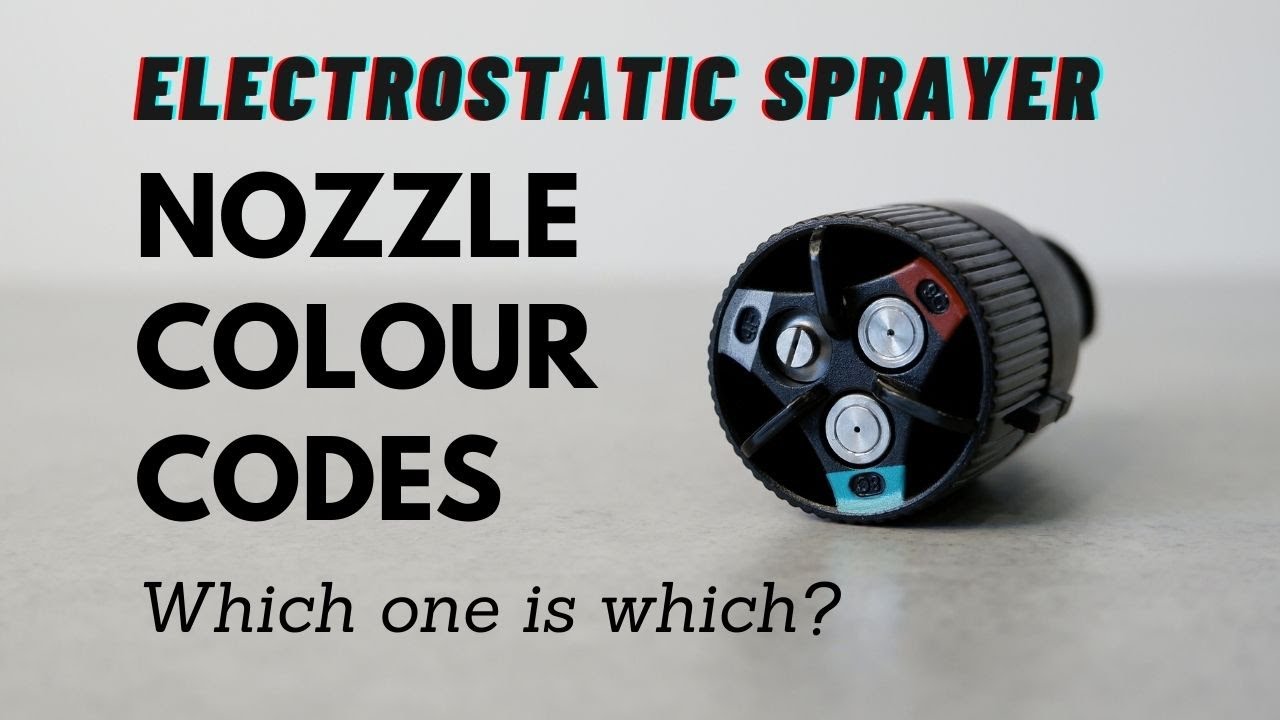 Colour codes on the nozzle of Victory Electrostatic Sprayers