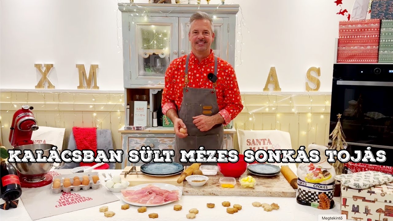 Kalácsban sült mézes sonkás tojás