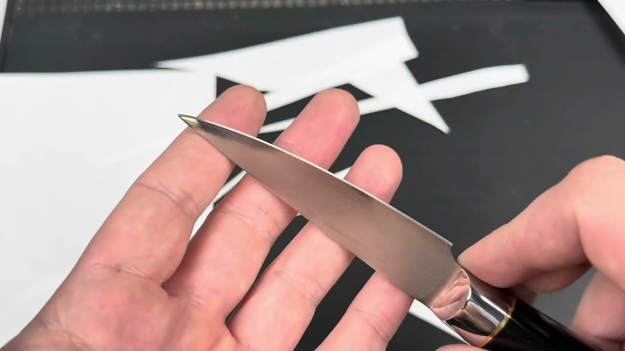 Hexclad knife sharpening bent tip restoration better than new #hexclad