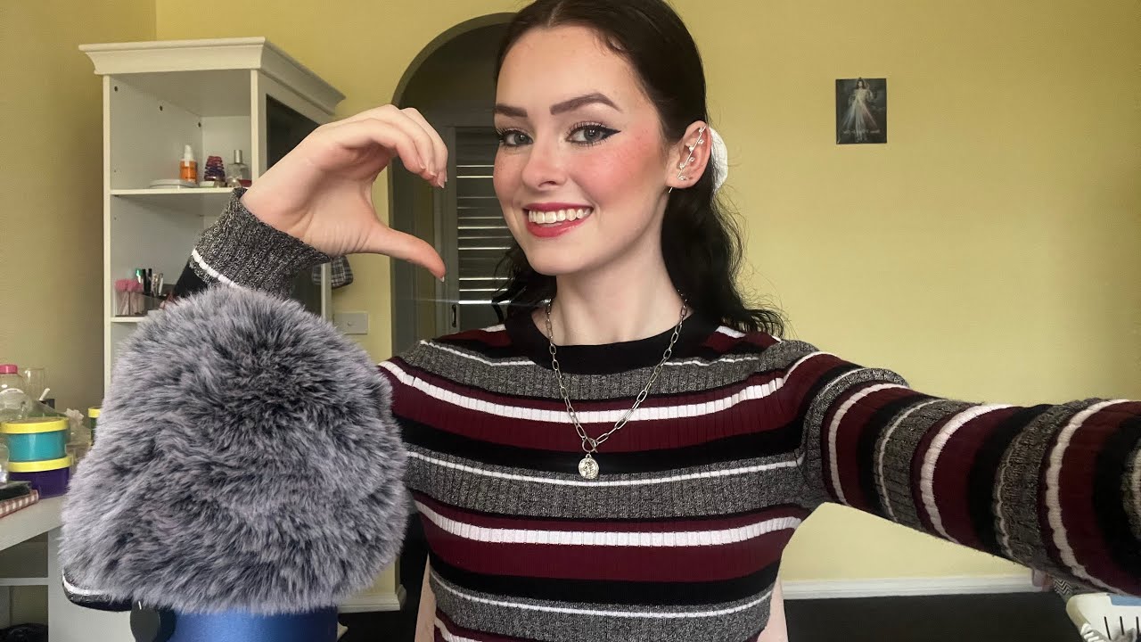ASMR whisper ramble + fluffy mic scratching 🏝️