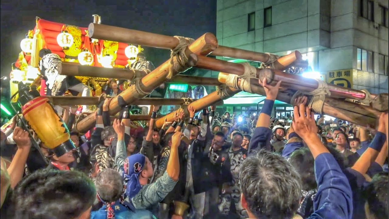 2024.10.02 琴平ちょうさ祭り こんぴら氏子祭り 太鼓台 喧嘩 内町交差点 香川県仲多度郡琴平町 旧琴平地区(南新町vs旭町·金山寺vs西山·阿波町vs高藪)
