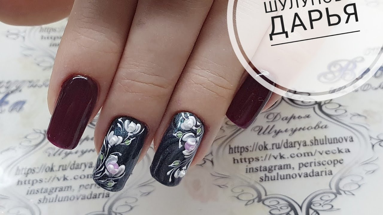 🌷 Сложная коррекция ногтей полигелем  Весенний дизайн ногтей  Весенние цветы