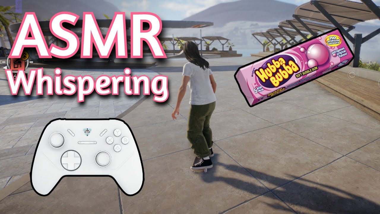 ASMR Gaming | SKATE Gum Chewing | Whispering + Controller Sounds Sounds 🎮💤