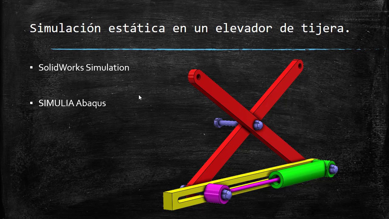 SolidWorks Simulation - Simulación estática de un elevador de tijera