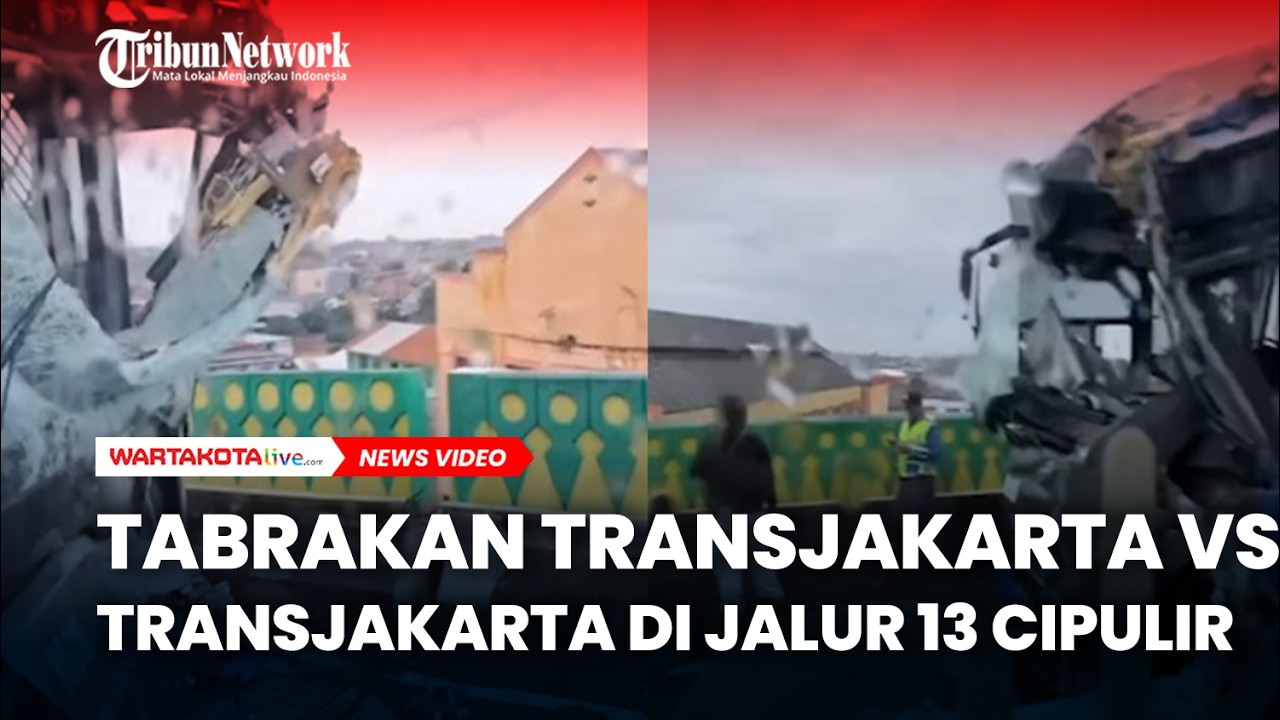 Tabrakan Transjakarta VS Transjakarta di Jalur Layang 13 Cipulir