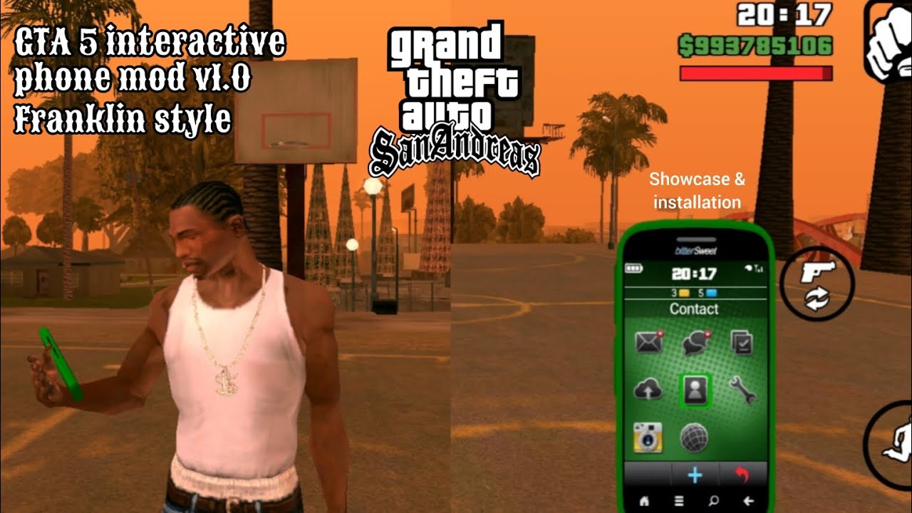 GTA SA Android | GTA 5 Interactive Phone Mod v1.0 Franklin Style Mod