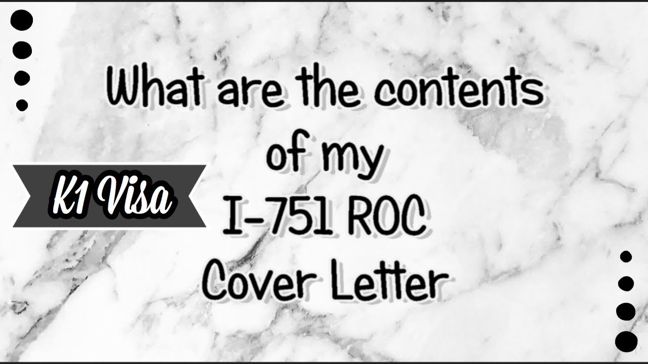 2020 Removal of Conditions on Residence K1 Visa | Cover Letter