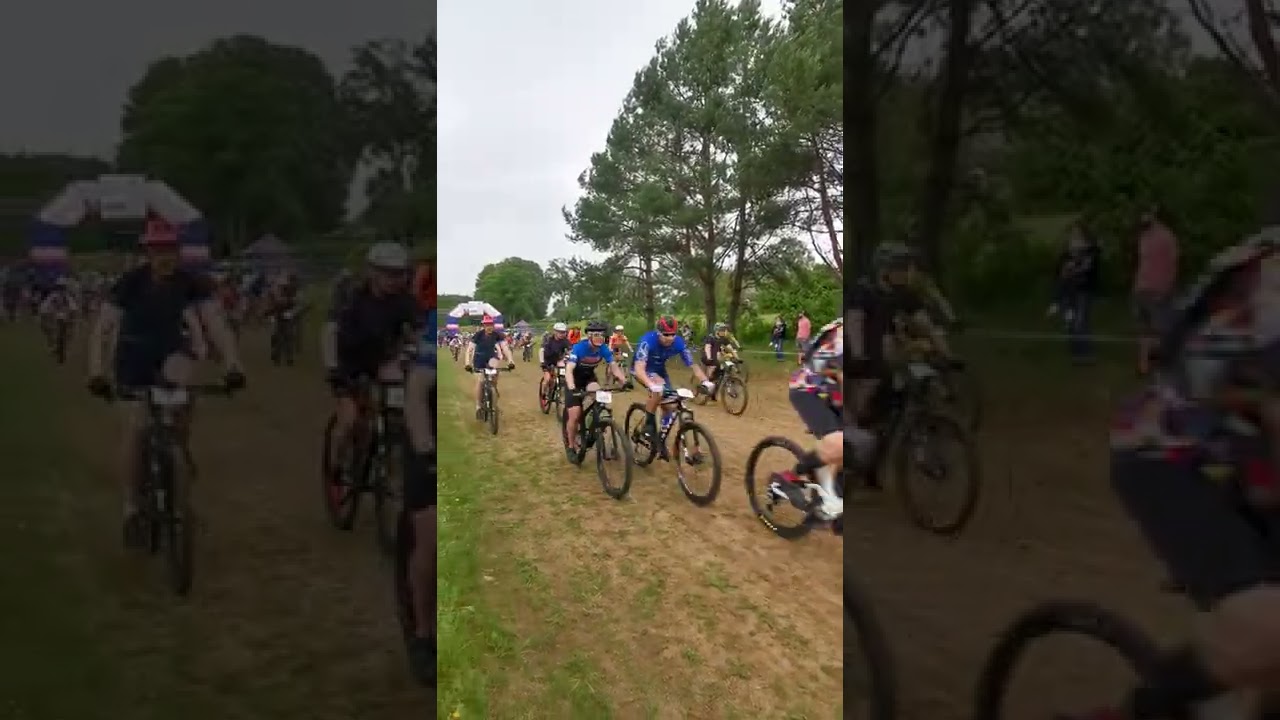 MTB Marathon bike race Lithuania Anyksciai, 19th June race start stage