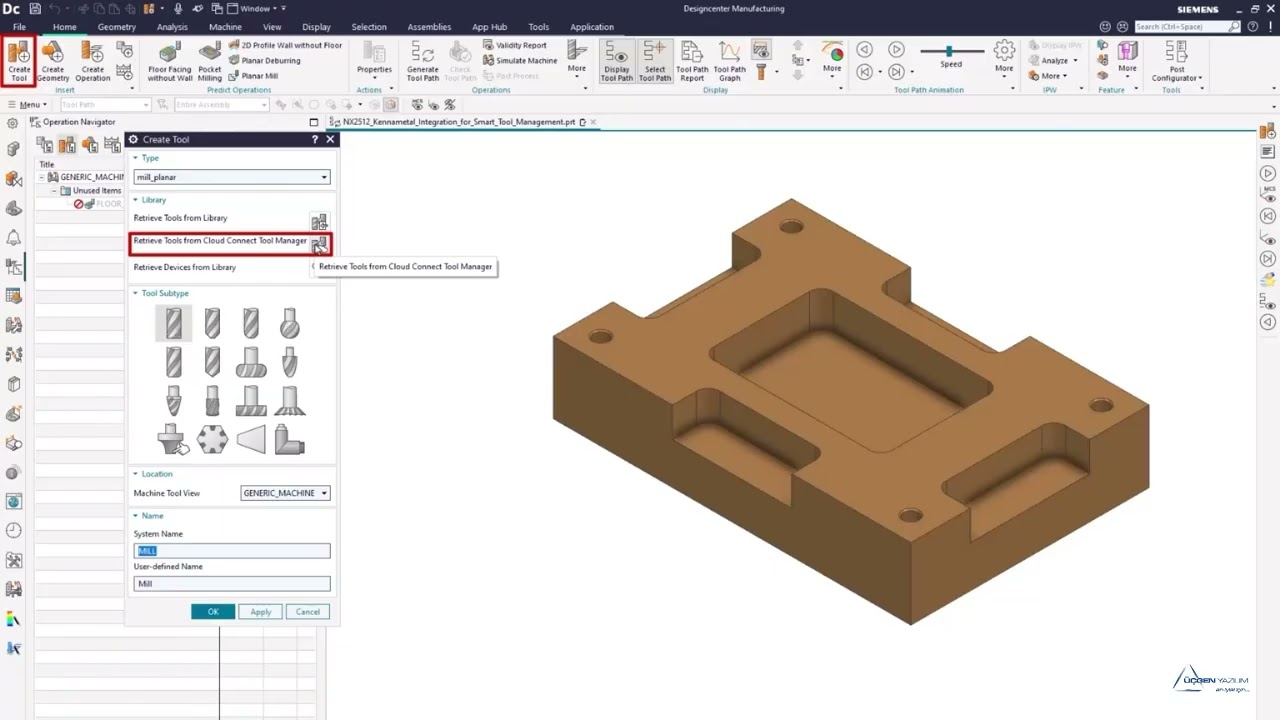NX2512 Cloud Connect Tool Manager - Kennametal Integration for Smart Tool Management