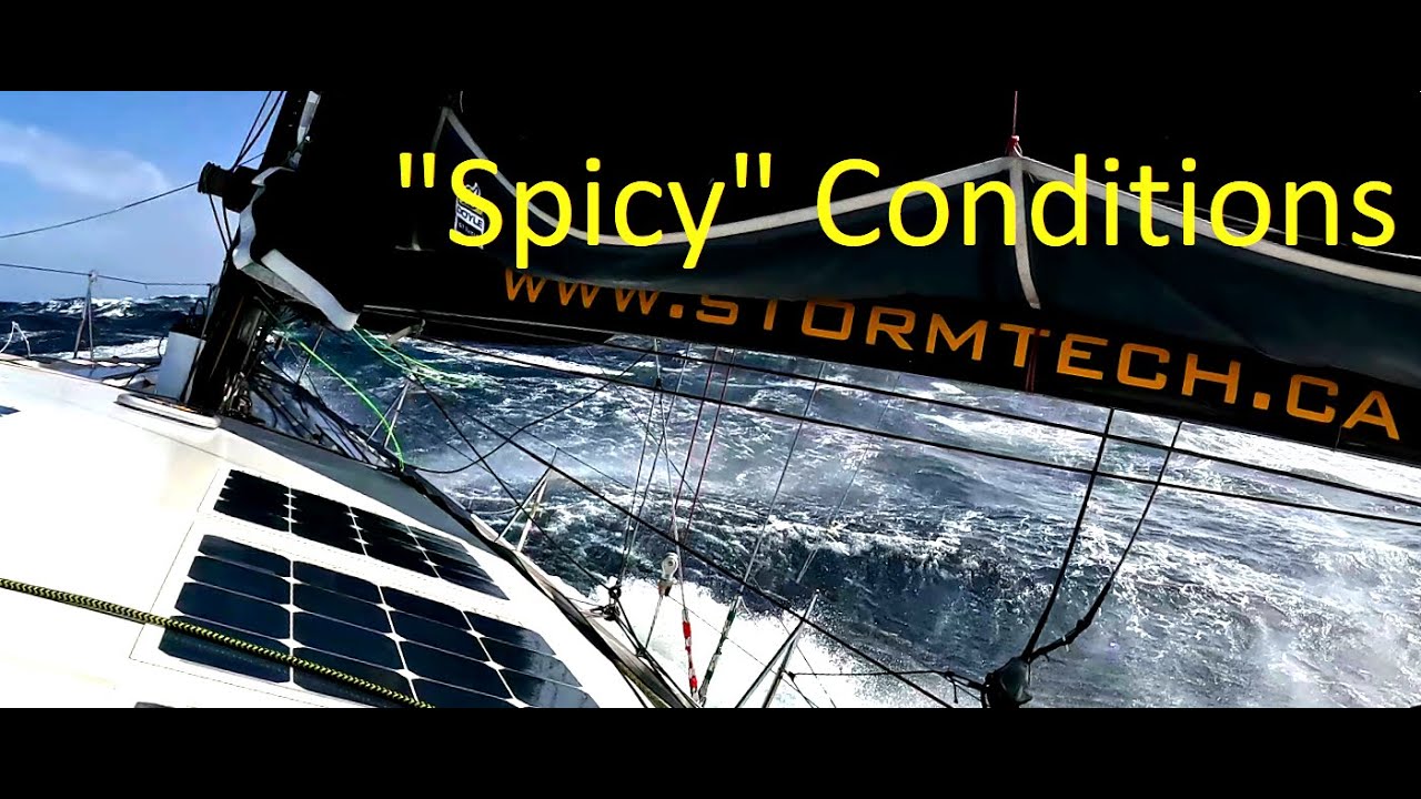 Gale winds while racing doublehanded across Atlantic Ocean - Globe 40 Round the World Race