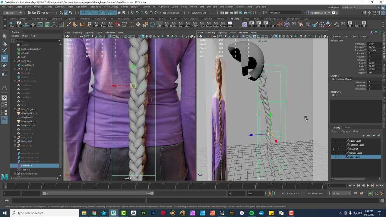 Braid in Maya Xgen
