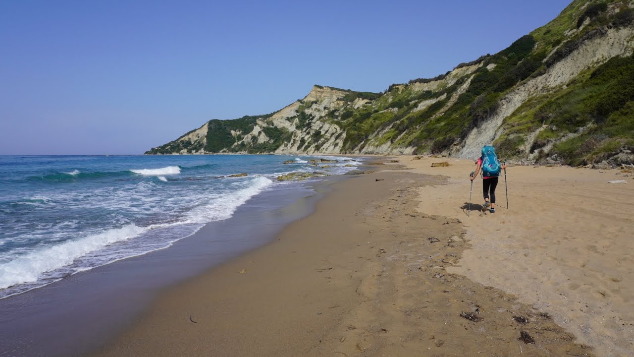 Corfu Trail(175km) in 7 days, Day 1, Kavos - Santa Barbara beach bivouac, Greece, 07-05-2022